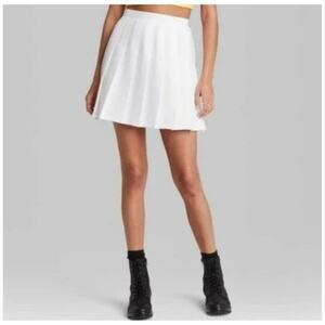 Wild Fable Tennis Mini A-Line Pleated White Skirt, Size Small